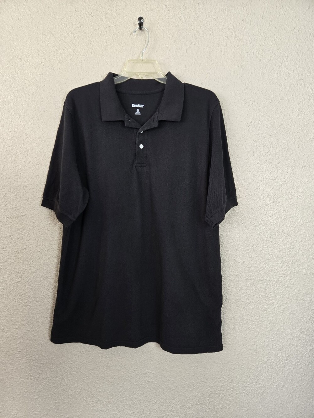 King Size Mens Big & Tall Black Polo Shirt Size XLT